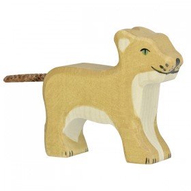 Holztiger Lion petit Lionceau debout en Bois - Holztiger