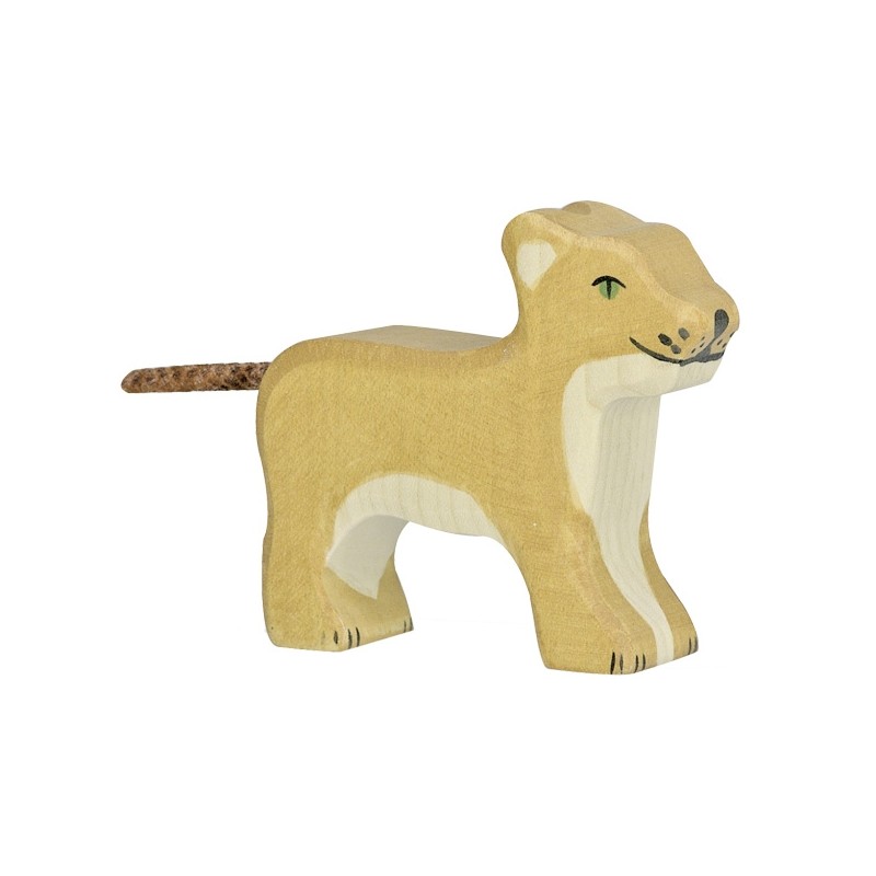 Holztiger Lion petit Lionceau debout en Bois - Holztiger