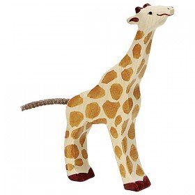 Holztiger Figurine en Bois la petite Girafe mangeant - Holztiger