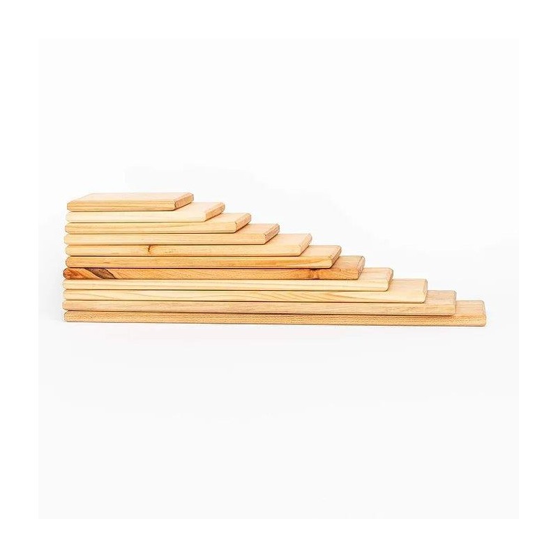 Lot de 11 Planches de Constructions Bois Naturel - Oyuncak House
