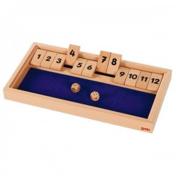 Shut the box, un jeu de dés en bois Ferme la boite - Goki