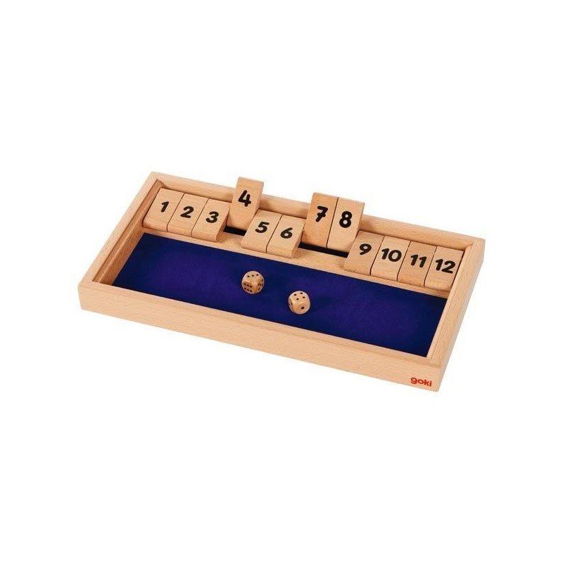 Shut the box, un jeu de dés en bois Ferme la boite - Goki