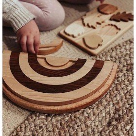 Puzzle arc en ciel en bois brut - Oyuncak House