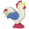 Figurine en Bois Holztiger le Coq Bleu