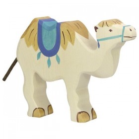Figurine en Bois Holztiger le chameau avec selle - Holztiger