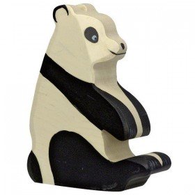 Figurine en Bois Holztiger Panda assis - Holztiger