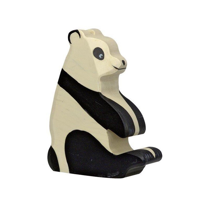 Figurine en Bois Holztiger Panda assis - Holztiger