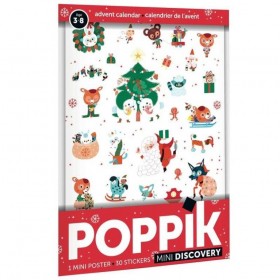 Poppik Affichette de Noel 30 Stickers - Poppik