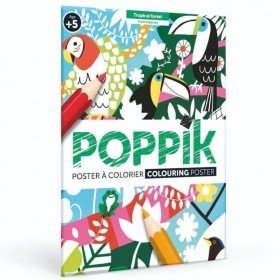 Poppik Poster à colorier la foret Tropicale - Poppik