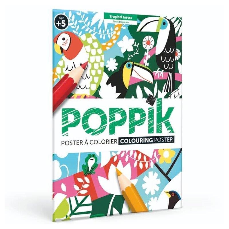 Poppik Poster à colorier la foret Tropicale - Poppik