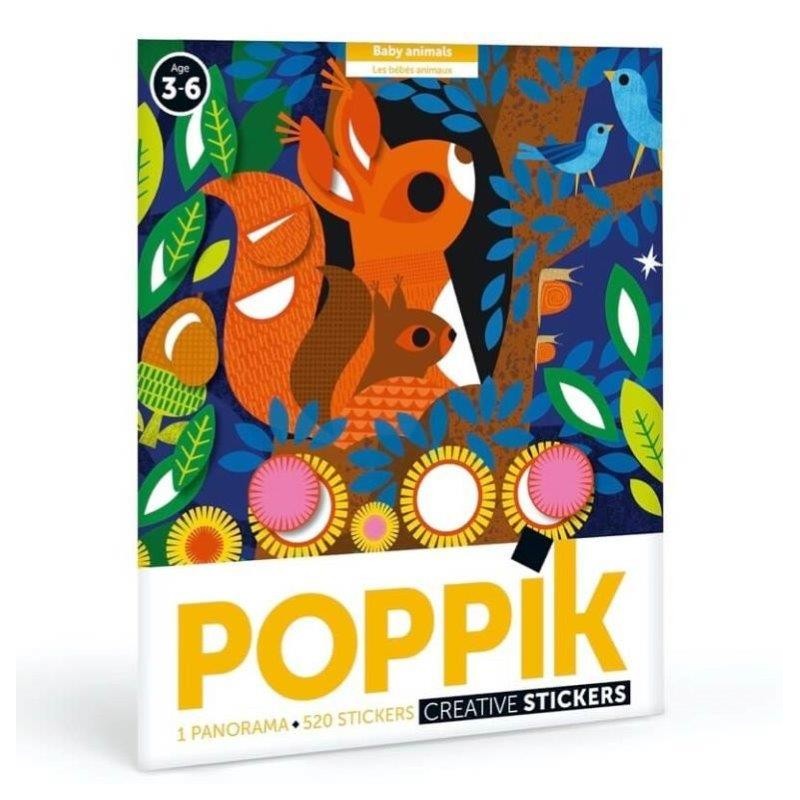 Poppik Poster 520 stickers sur bébés les animaux chez jeux-Jouets-Bois