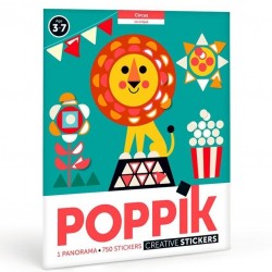 Poppik Poster en stickers le Cirque en 750 gommettes - Poppik