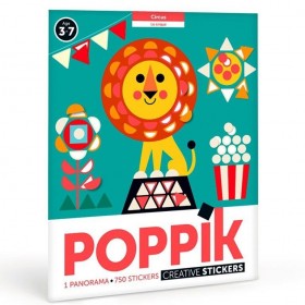 Poppik Poster en stickers le Cirque en 750 gommettes - Poppik