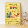 Poppik Stickers Mon poster sur la ferme en 58 gommettes - Poppik