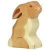 Figurine en Bois Holztiger Lapin Assis - Holztiger