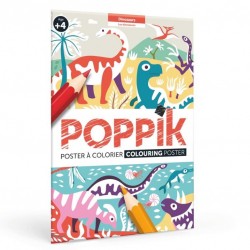 Poppik Poster à colorier les dinosaures - Poppik