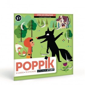 Poppik 6 cartes le petit chaperon Rouge 70 Stickers Gommettes - Poppik