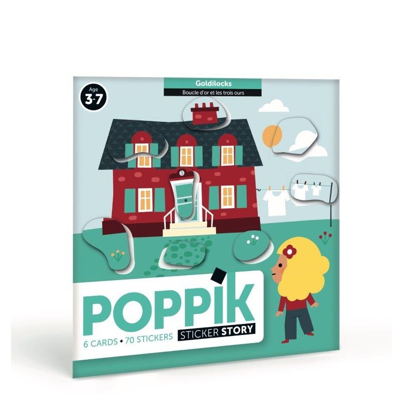Poppik 6 cartes Boucle d'Or 70 Stickers Gommettes - Poppik
