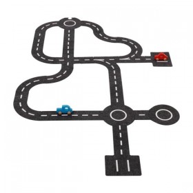 Circuit en feutrine avec 2 voitures - Waytoplay