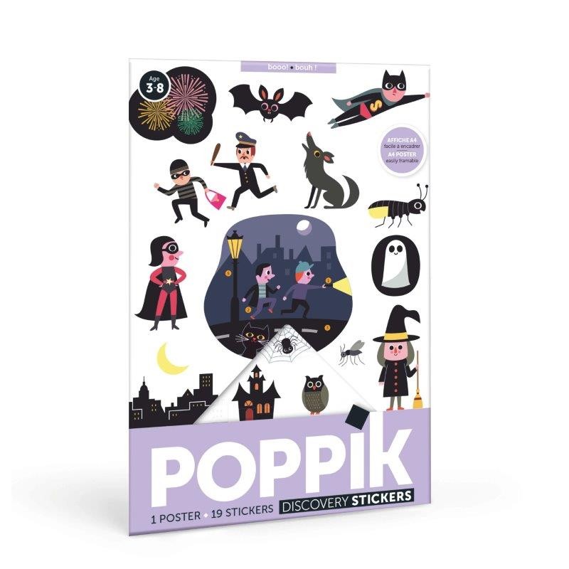 Poppik mon mini poster Boo Bouh en 19 stickers - Poppik
