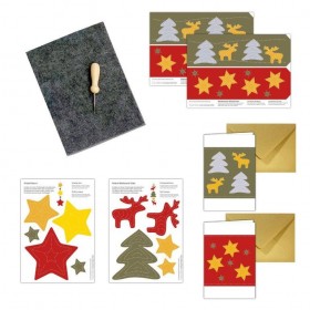 kit de Cartes à poinçonner de pré-écriture sur le thème de Noel avec enveloppes - familienmomente