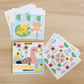 Poppik 6 cartes des animaux de l'eau 96 Stickers Gommettes - Poppik