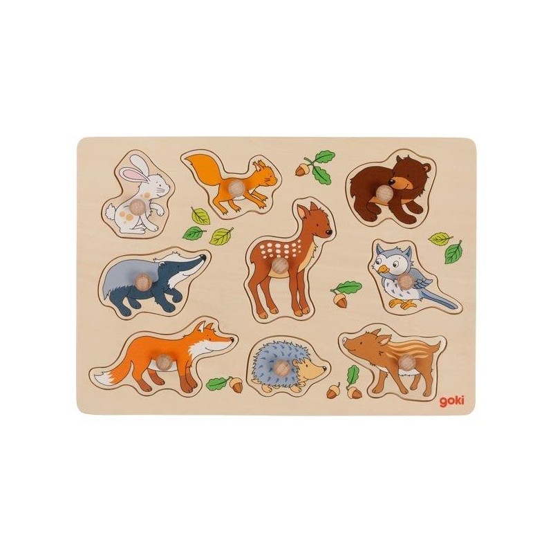 Plateau puzzle bois animaux - Copains des jouets