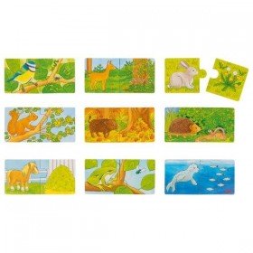 Puzzle en Bois les Animaux Qui mange quoi ? - Goki