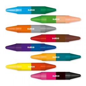 Djeco Coffret de 8 crayons à double coté - Djeco