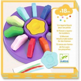 Djeco Coffret de 12 crayons fleurs - Djeco