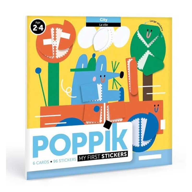 Poppik Mes premiers Stickers City dés 2 ans en 96 Gommettes - Poppik
