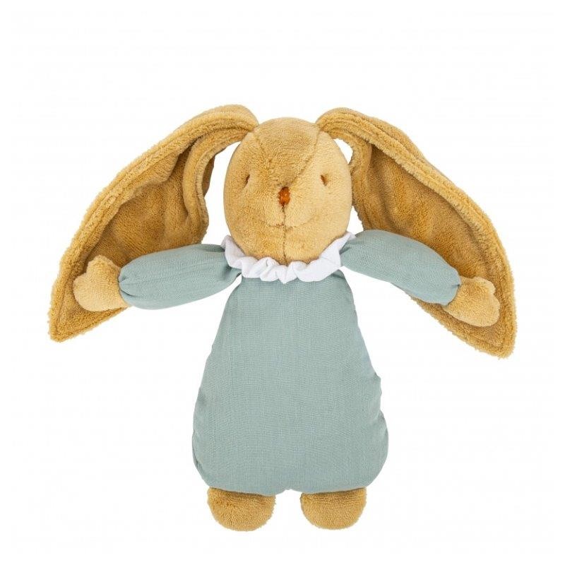 Doudou Trousselier Lapin Celadon musical Coton Biologique - Trousselier