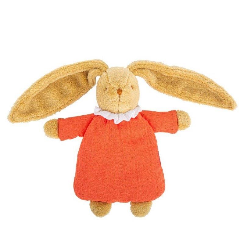 Doudou Trousselier Lapin en lin Corail hochet - Trousselier