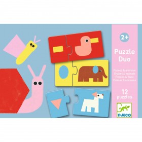 Djeco Puzzle Duo Animaux & Formes - Djeco