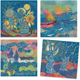 Djeco 4 cartes a gratter de Vincent Van Gogh - Djeco