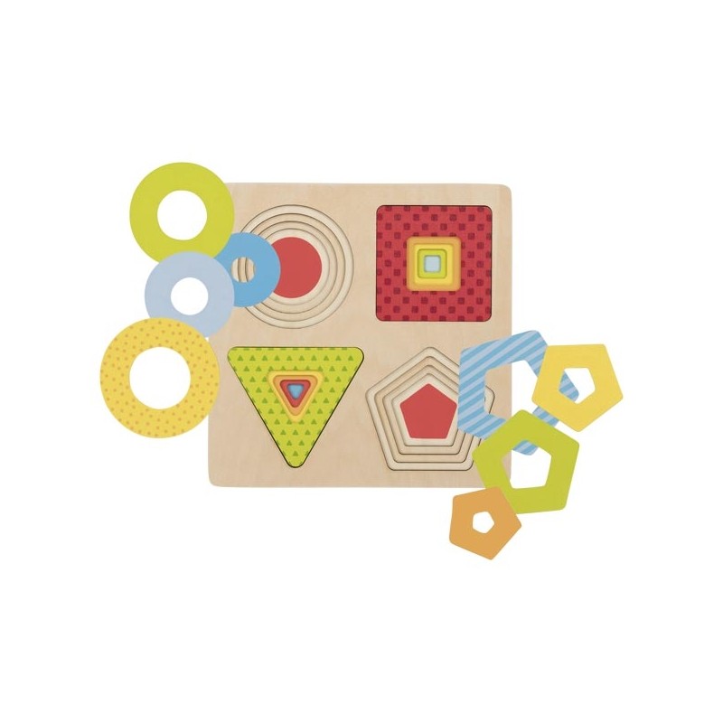 Goki Puzzle à 4 couches Formes - Goki