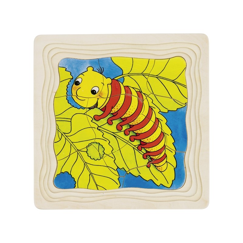 Goki Puzzle en bois le Cycle de la chenille - Goki