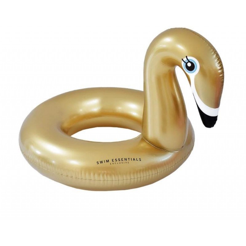 Bouée Cygne dorée Diamètre 95 cm - Swim essentials