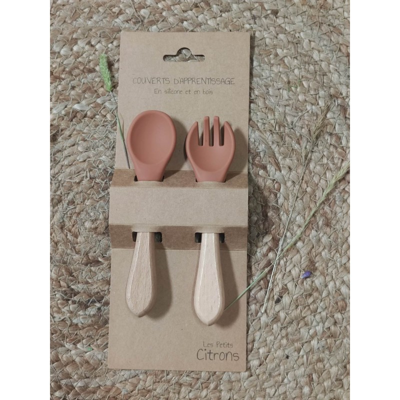 Set de couvert en bois et silicone - Les petits citrons