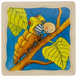 Goki Puzzle en bois le Cycle de la chenille - Goki