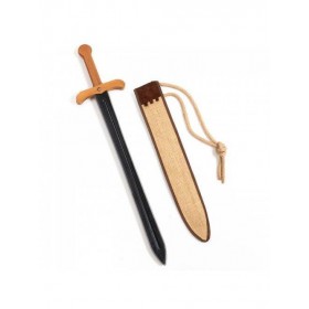 Epée black avec un fourreau en toile de jute - Kalid medieval toys