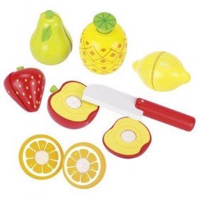 Accessoire marchande- Les Fruits avec scratch en bois - Goki