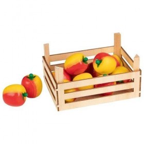 Accessoire marchande - Les Fruits la pomme en bois - Goki