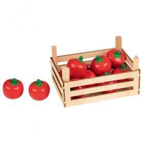 Accessoire marchande - Les légumes, la tomate en bois - Goki