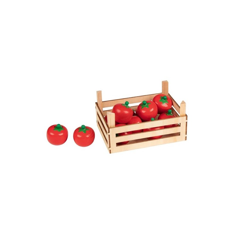 Accessoire marchande - Les légumes, la tomate en bois - Goki