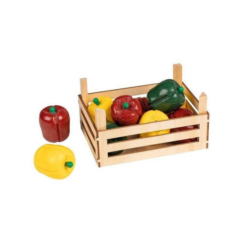 Accessoire marchande - Les légumes - le poivron en bois - Goki