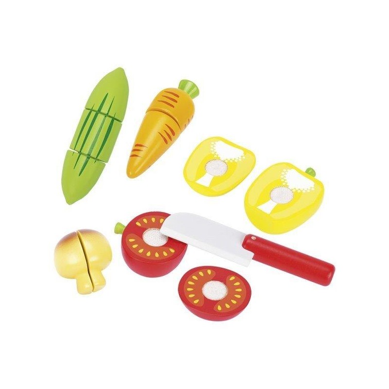 Accessoire marchande- Les Légumes avec scratch en bois - Goki