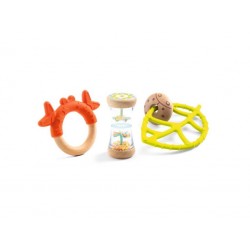 Djeco cadeau naissance Set baton pluie et dentition - Djeco