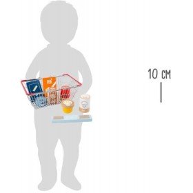 Accessoire marchande - Set d'aliments en bois dans un panier - Legler
