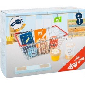 Accessoire marchande - Set d'aliments en bois dans un panier - Legler